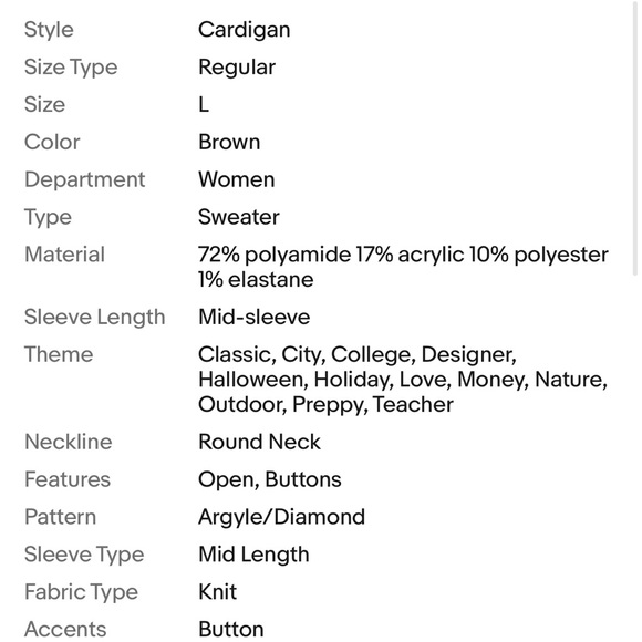 ZARA NWT  WOMEN’s FUZZY KNIT CARDIGAN JACKET BROWN Gold GEM BUTTONS size Large - Picture 3 of 6